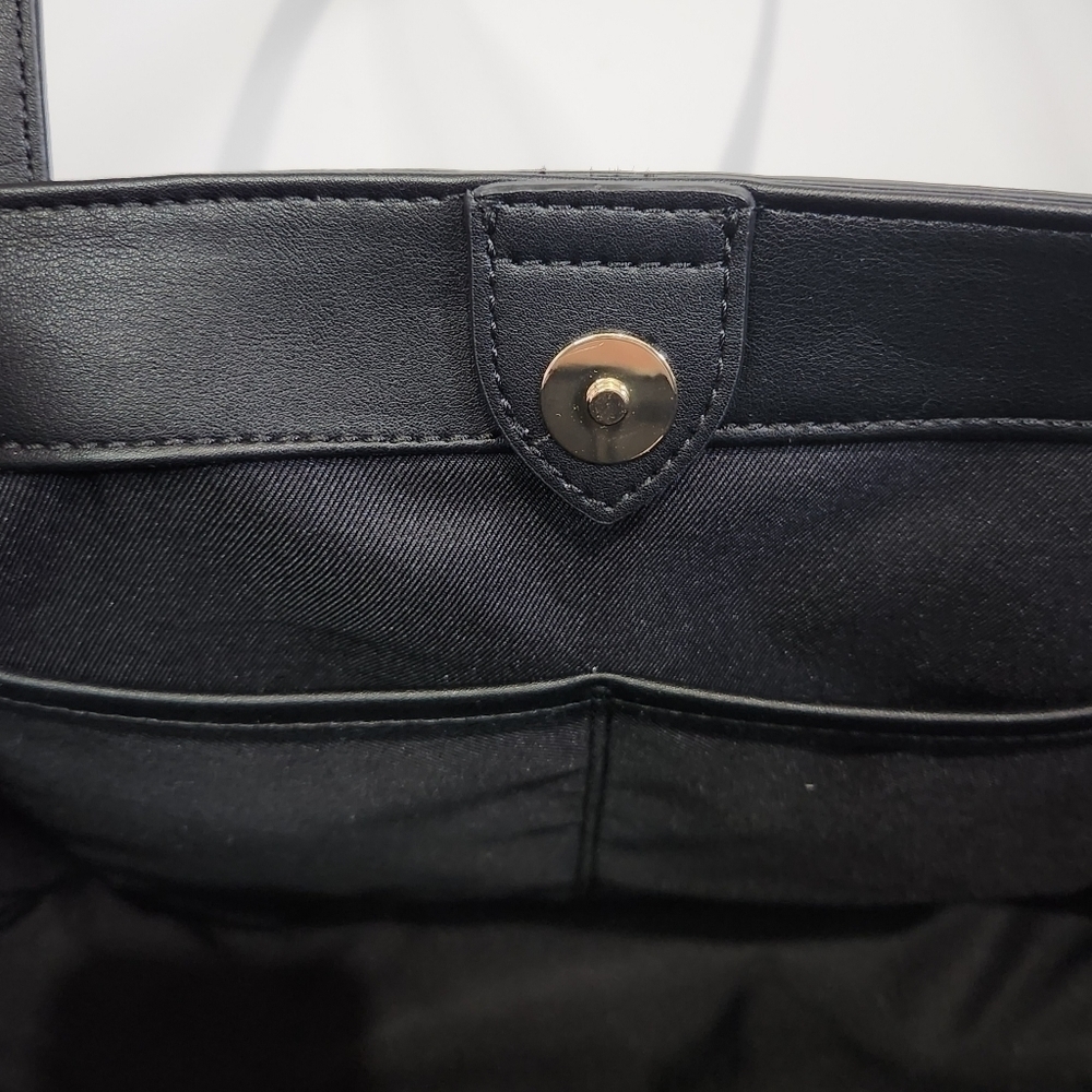 Nine West Landyn Black Saddle Tan Zebra Tote Shoulder Bag Purse - Picture 9 of 16